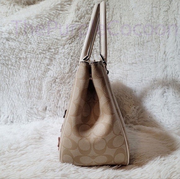 NWOT- Coach Surrey Carryall in Signature Canvas w/Floral Appliques. F73669 - Picture 4 of 9